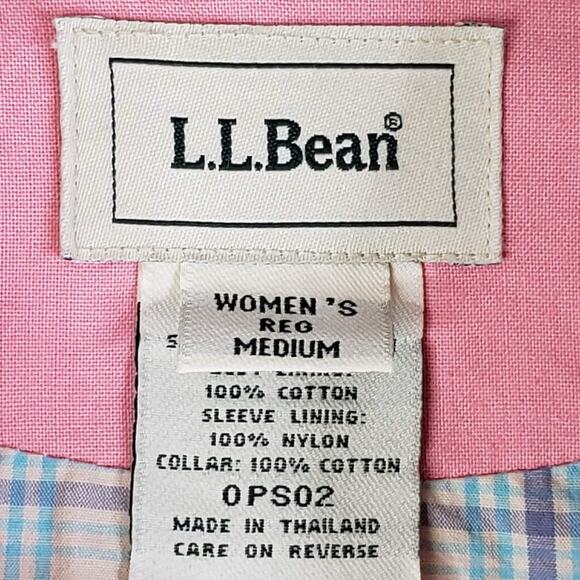 LL Bean Barn Coat Field Jacket Pink Canvas Chore Corduroy Vtg Women’s Medium - Picture 8 of 12